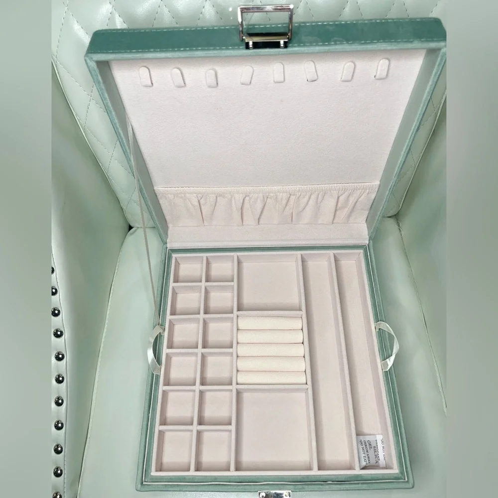 💎Elegant Turquoise Velvet Jewelry Organizer‎ Box💎